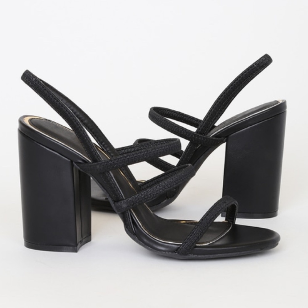 Strappy Block Heel Sandals in Black - Picture 5 of 9